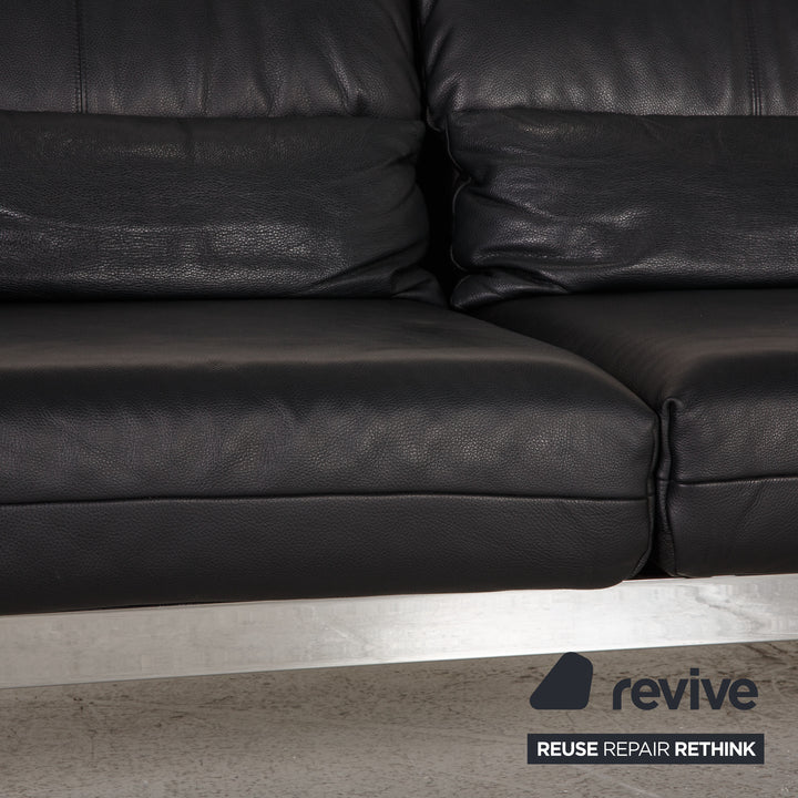 Rolf Benz Plura Leder Sofa Nachtblau Zweisitzer Couch Funktion Relaxfunktion
