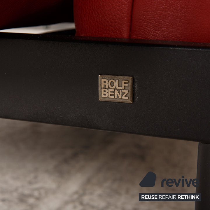 Rolf Benz Plura leather sofa red two-seater couch function relaxation function