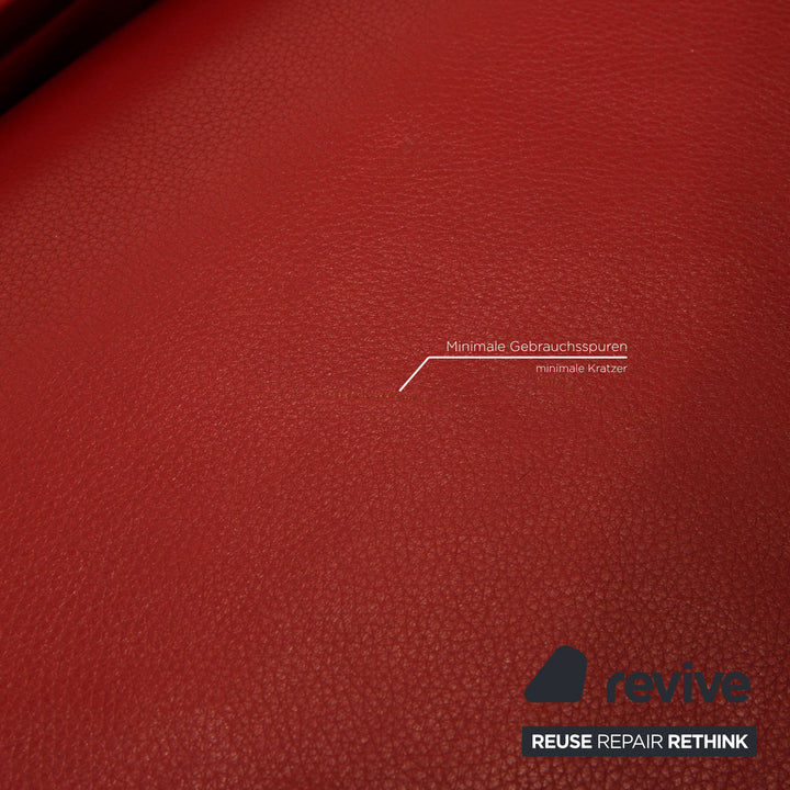 Rolf Benz Plura leather sofa red two-seater couch function relaxation function