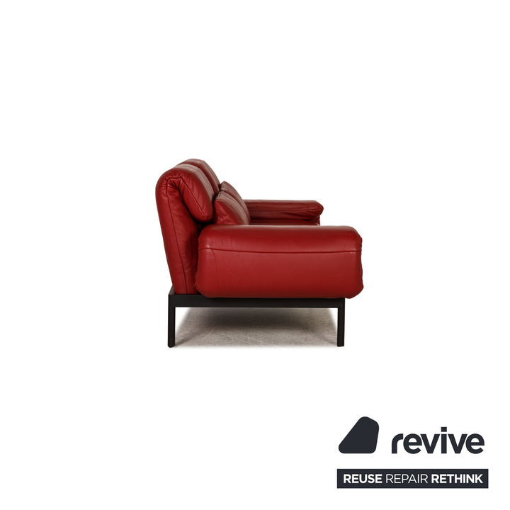 Rolf Benz Plura leather sofa red two-seater couch function relaxation function