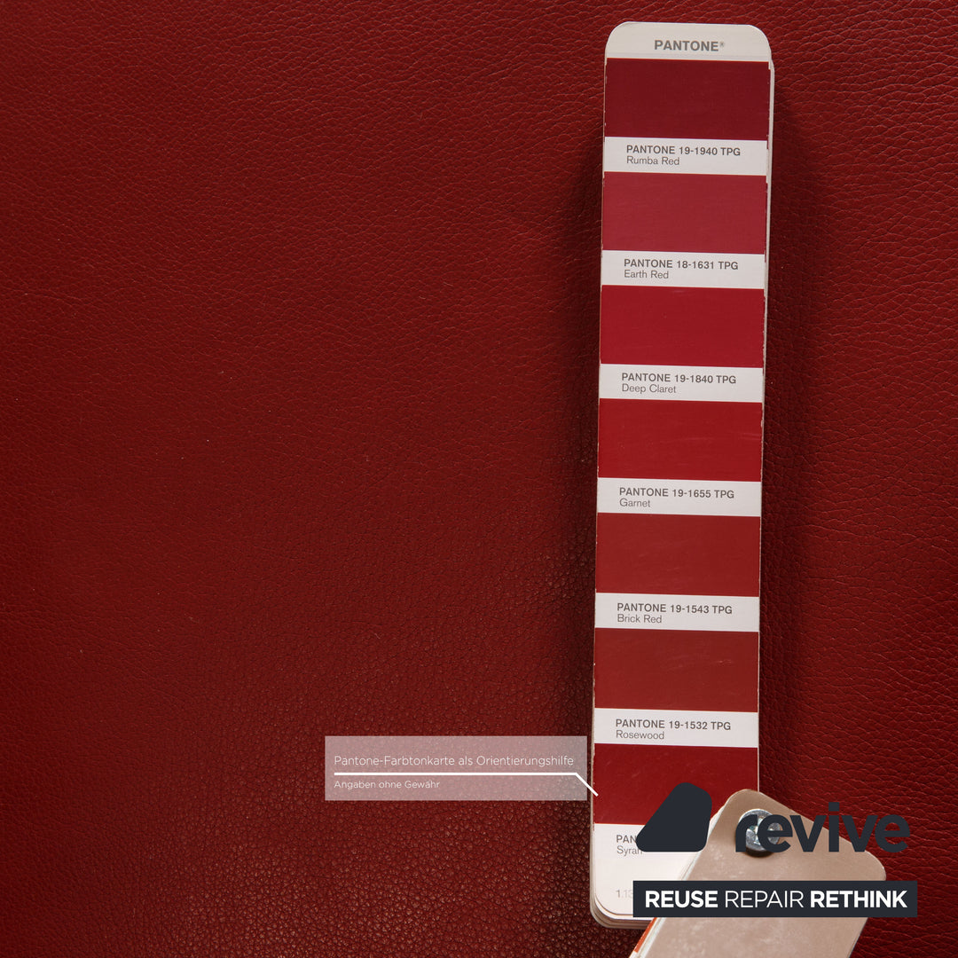 Rolf Benz Plura leather sofa red two-seater couch function relaxation function