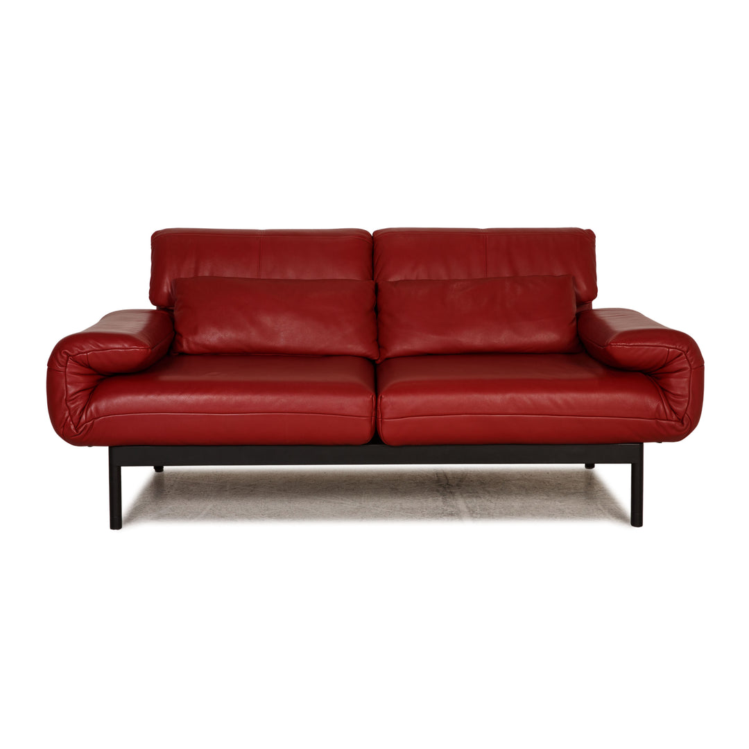 Rolf Benz Plura leather sofa red two-seater couch function relaxation function