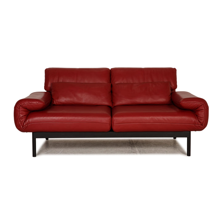Rolf Benz Plura leather sofa red two-seater couch function relaxation function