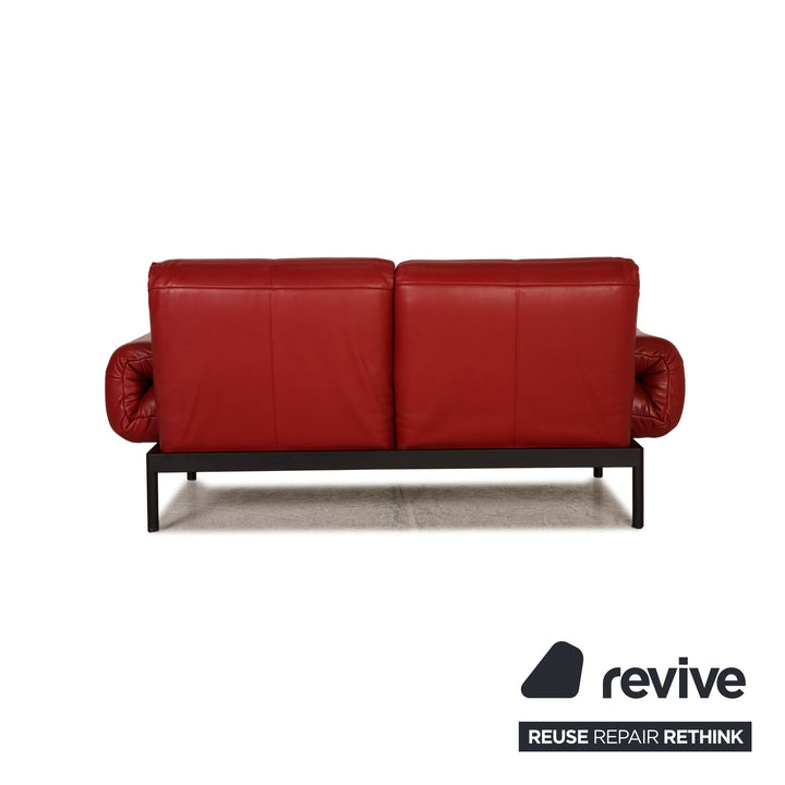 Rolf Benz Plura leather sofa red two-seater couch function relaxation function