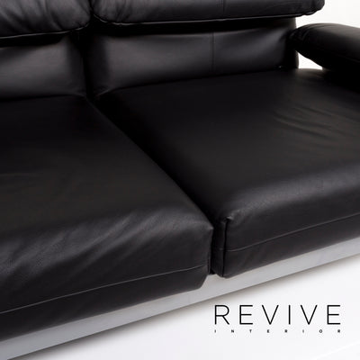 Rolf Benz Plura Leder Sofa Schwarz Dreisitzer Schlaffunktion Funktion Relaxfunktion Couch #13082