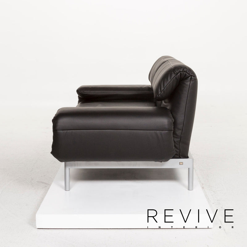 Rolf Benz Plura Leder Sofa Schwarz Dreisitzer Schlaffunktion Funktion Relaxfunktion Couch 