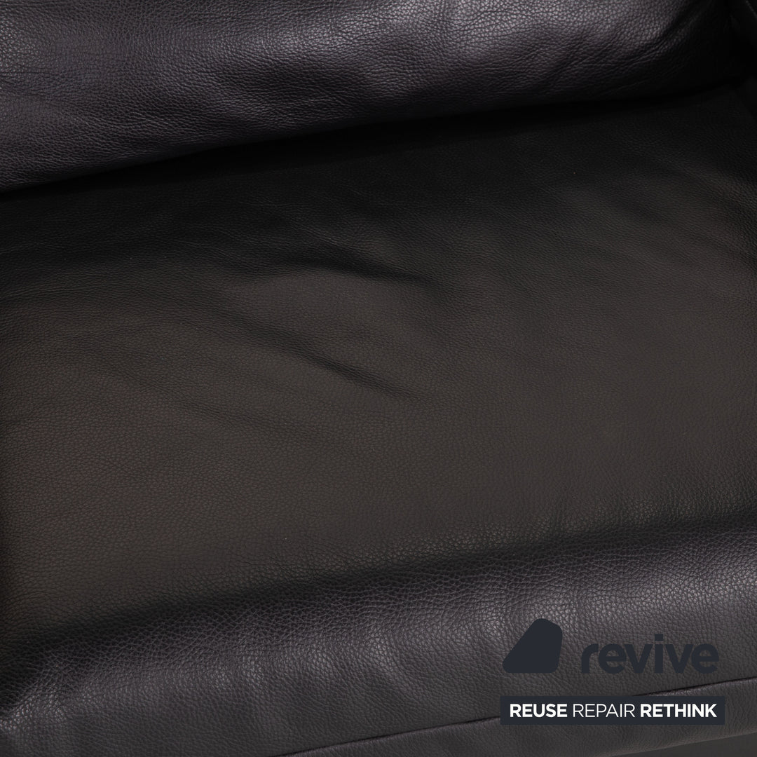 Rolf Benz Plura leather sofa black two-seater couch function