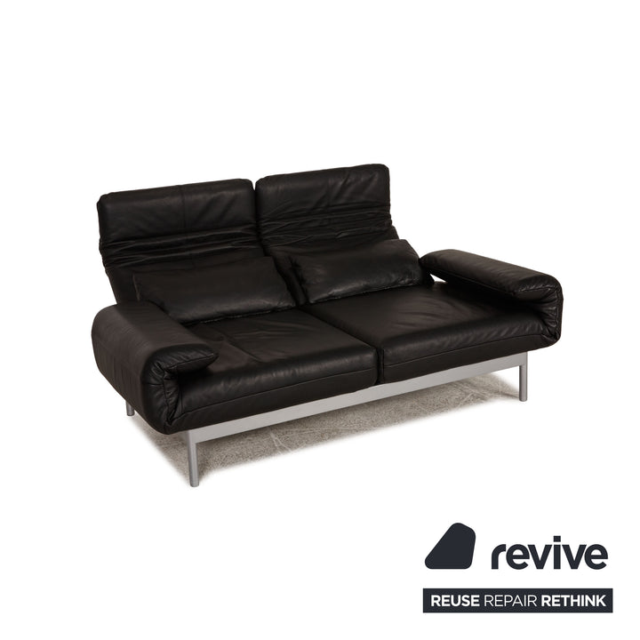 Rolf Benz Plura leather sofa black two-seater couch function
