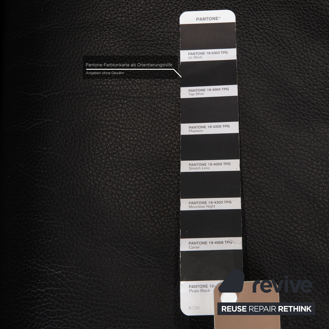 Rolf Benz Plura leather sofa black two-seater couch function