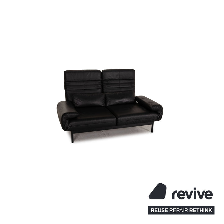Rolf Benz Plura leather sofa black two-seater couch function