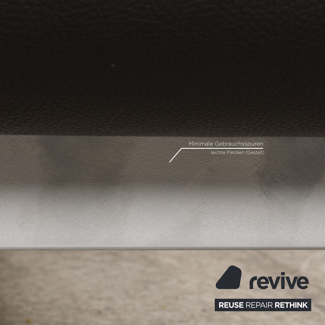 Rolf Benz Plura leather sofa black two-seater couch function