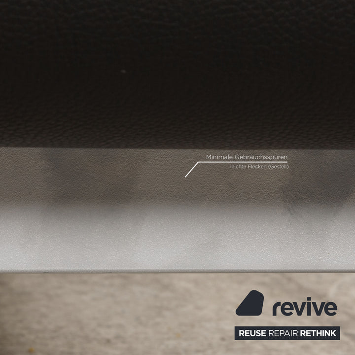 Rolf Benz Plura leather sofa black two-seater couch function