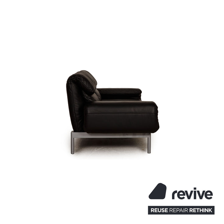 Rolf Benz Plura leather sofa black two-seater couch function