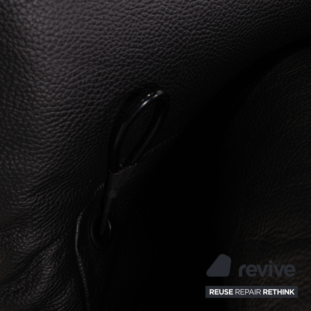 Rolf Benz Plura leather sofa black two-seater couch function