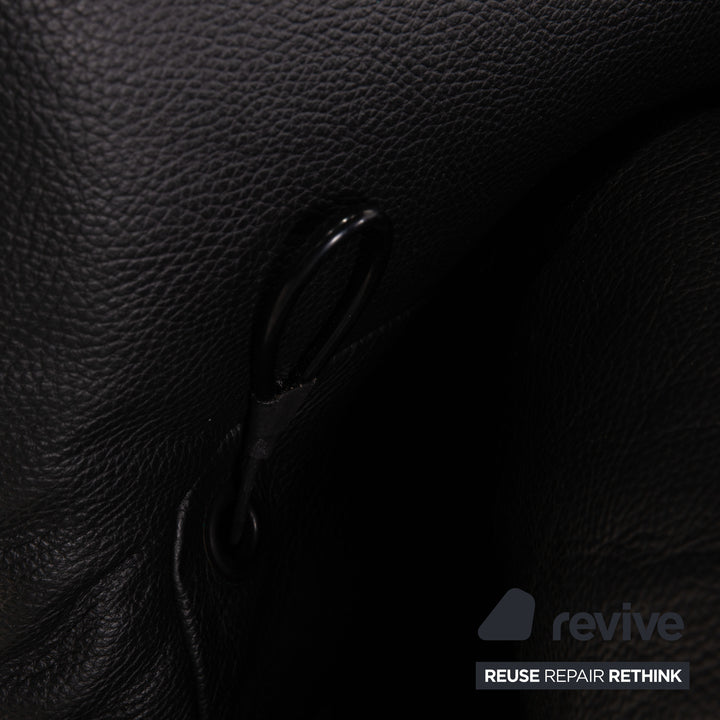 Rolf Benz Plura leather sofa black two-seater couch function