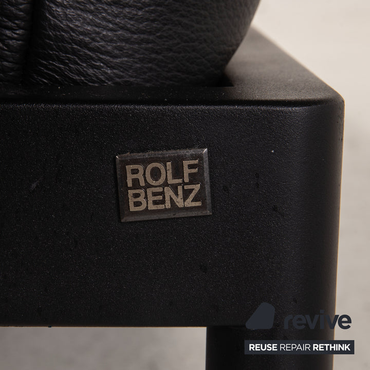 Rolf Benz Plura leather sofa black two-seater couch function