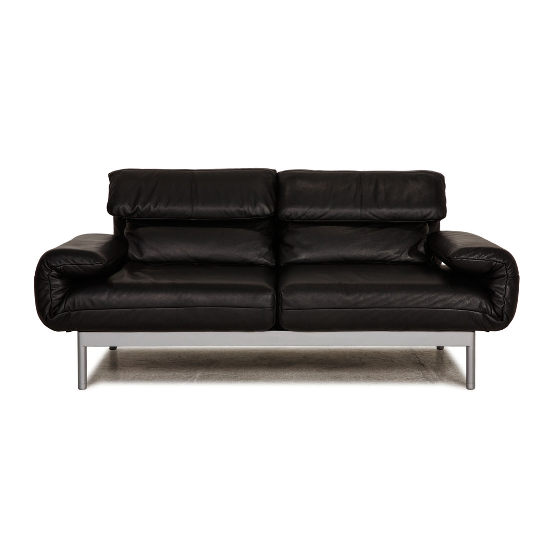Rolf Benz Plura leather sofa black two-seater couch function