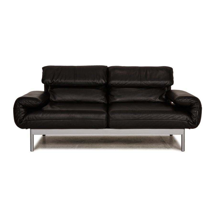Rolf Benz Plura leather sofa black two-seater couch function