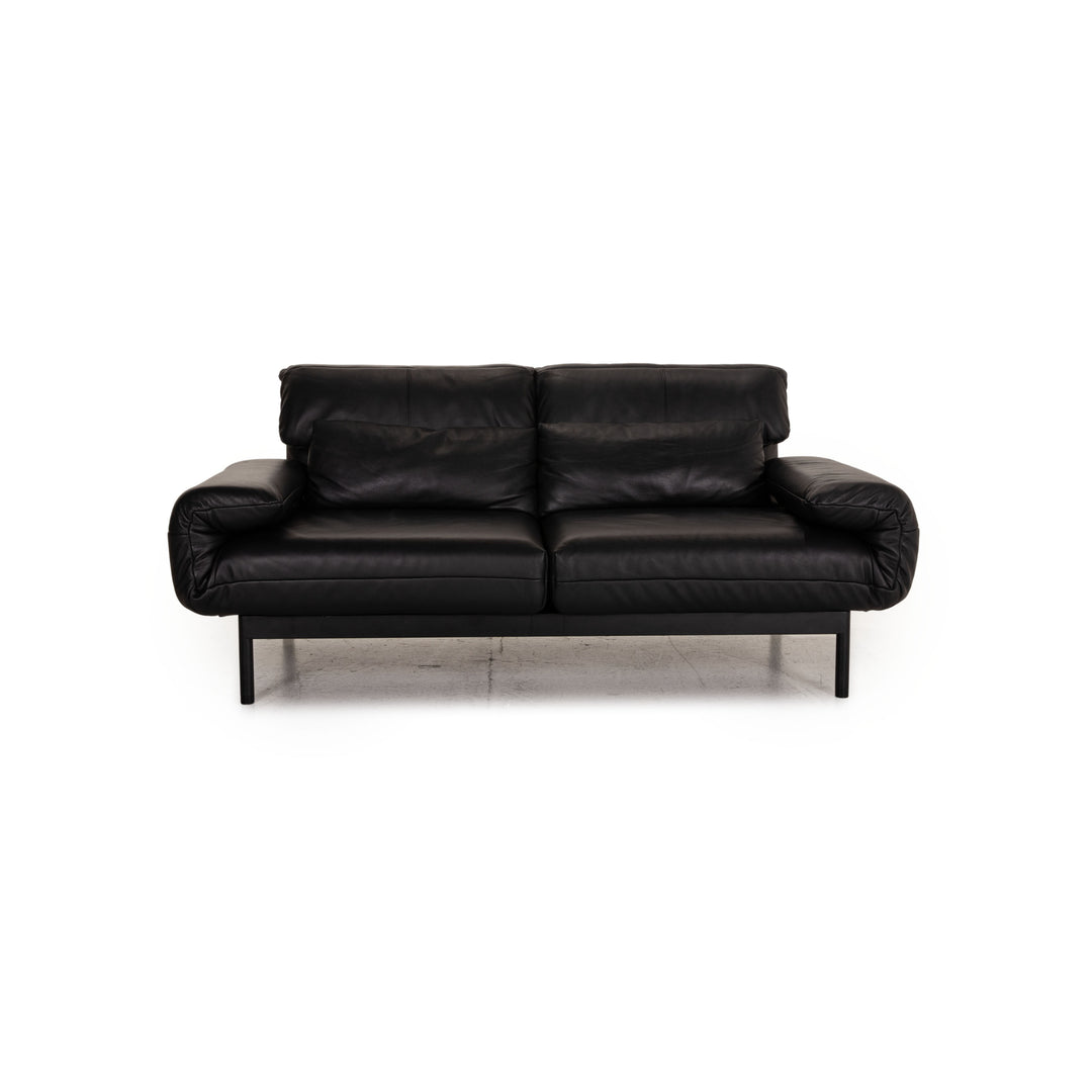 Rolf Benz Plura leather sofa black two-seater couch function