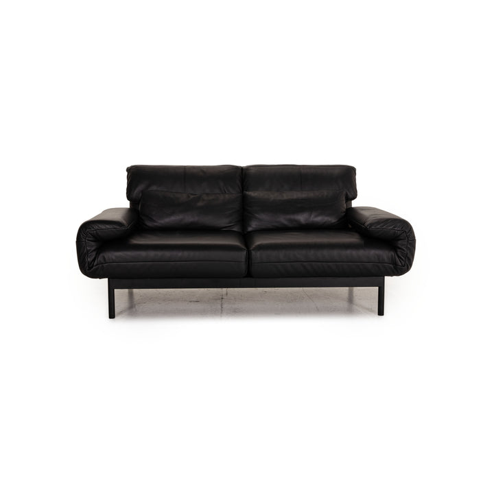 Rolf Benz Plura leather sofa black two-seater couch function