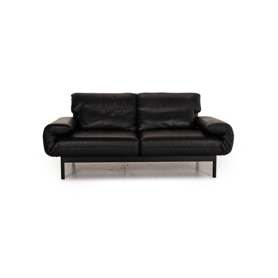 Rolf Benz Plura leather sofa black two-seater couch function