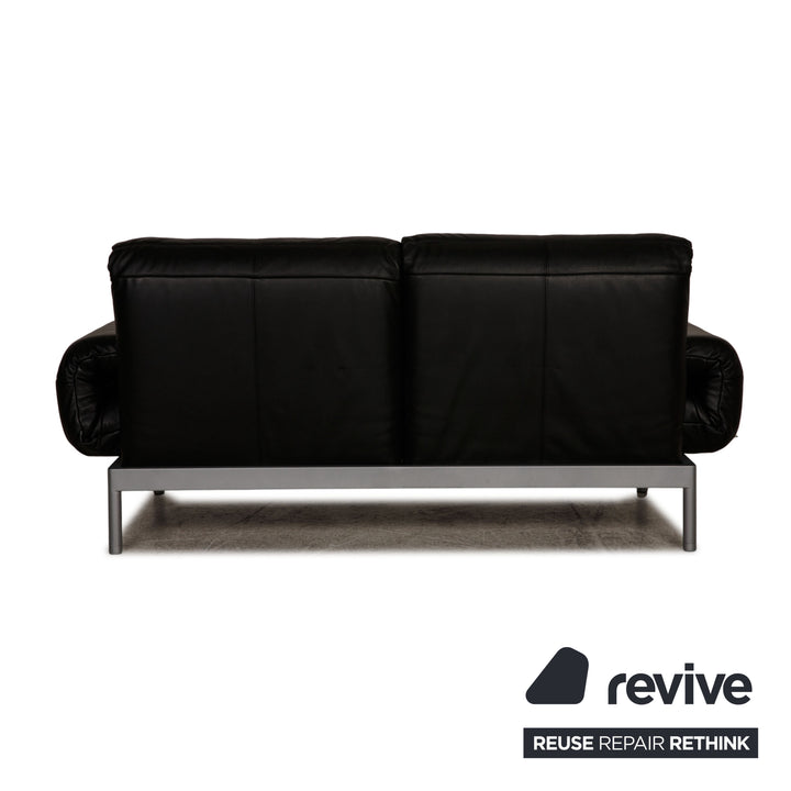 Rolf Benz Plura leather sofa black two-seater couch function