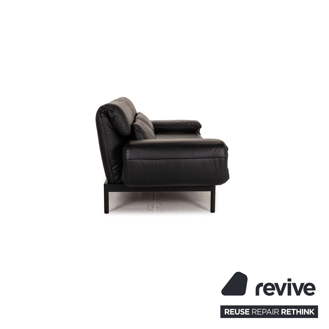 Rolf Benz Plura leather sofa black two-seater couch function