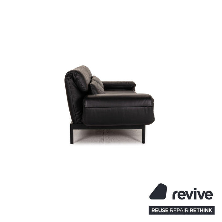 Rolf Benz Plura leather sofa black two-seater couch function