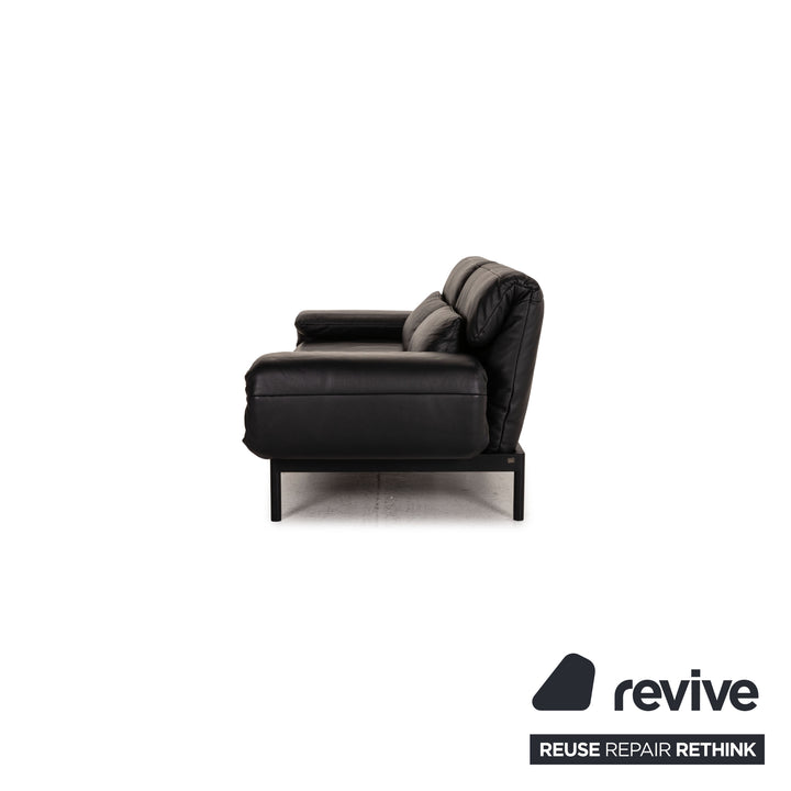 Rolf Benz Plura leather sofa black two-seater couch function