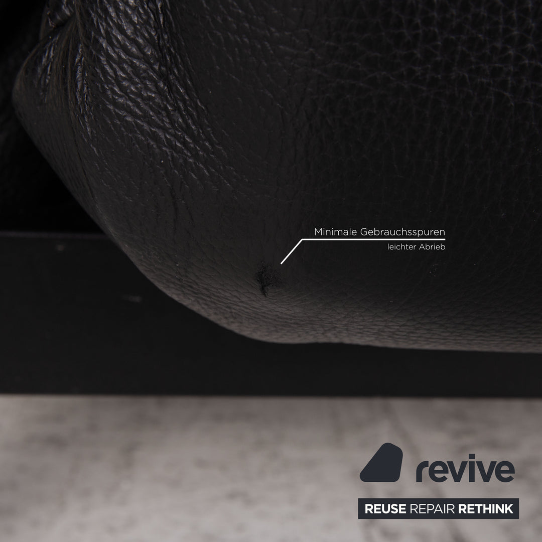 Rolf Benz Plura leather sofa black two-seater couch function