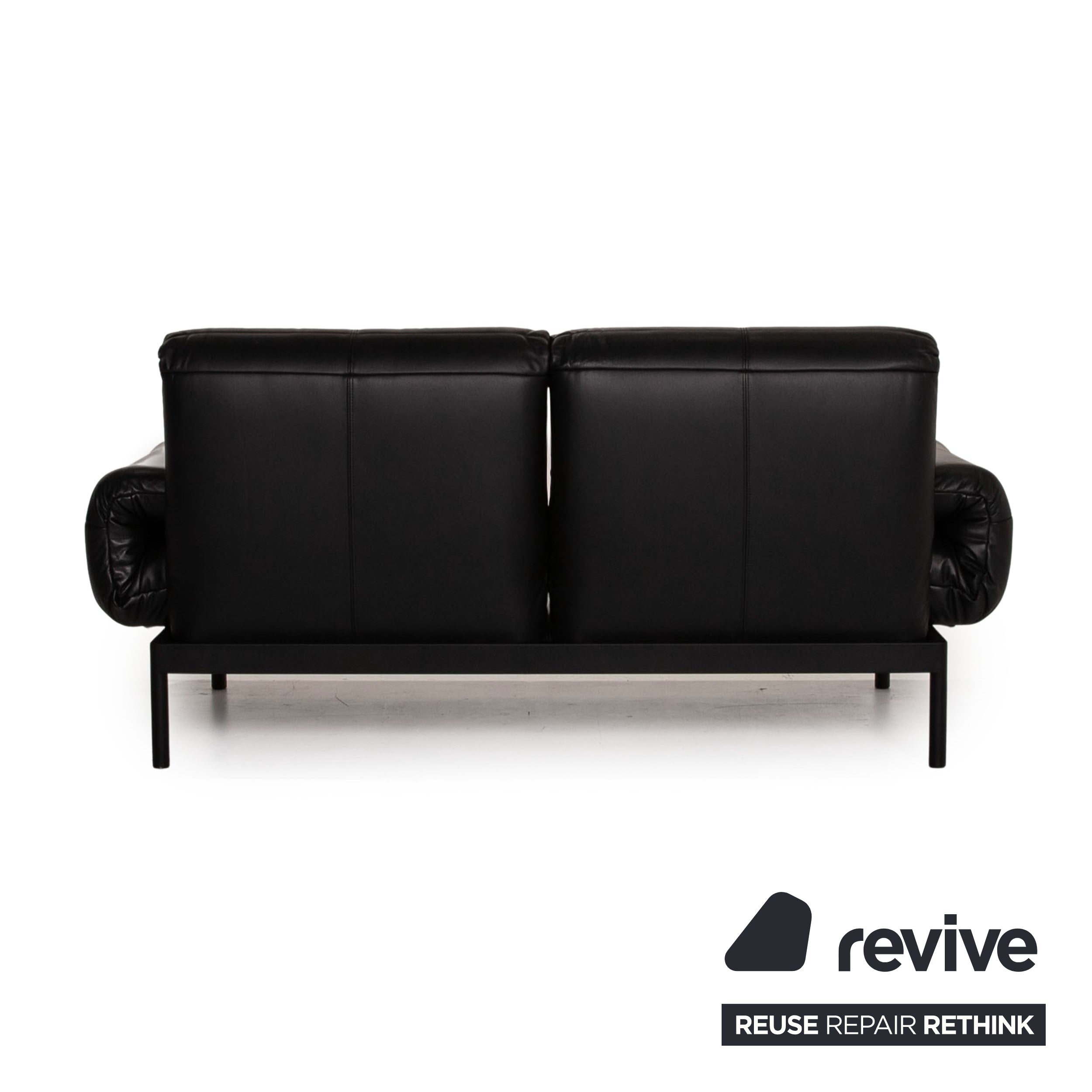 Rolf Benz Plura Leder Sofa Schwarz Zweisitzer Couch Funktion Relaxfunktion