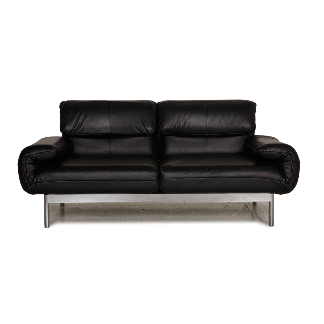 Rolf Benz Plura leather sofa black two-seater couch function relaxation function