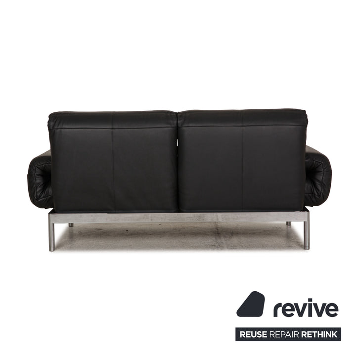 Rolf Benz Plura leather sofa black two-seater couch function relax function