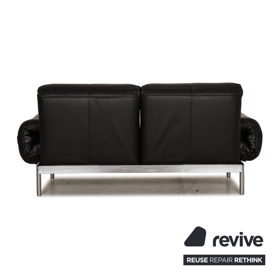 Rolf Benz Plura Leder Sofa Schwarz Zweisitzer Couch Funktion Relaxfunktion