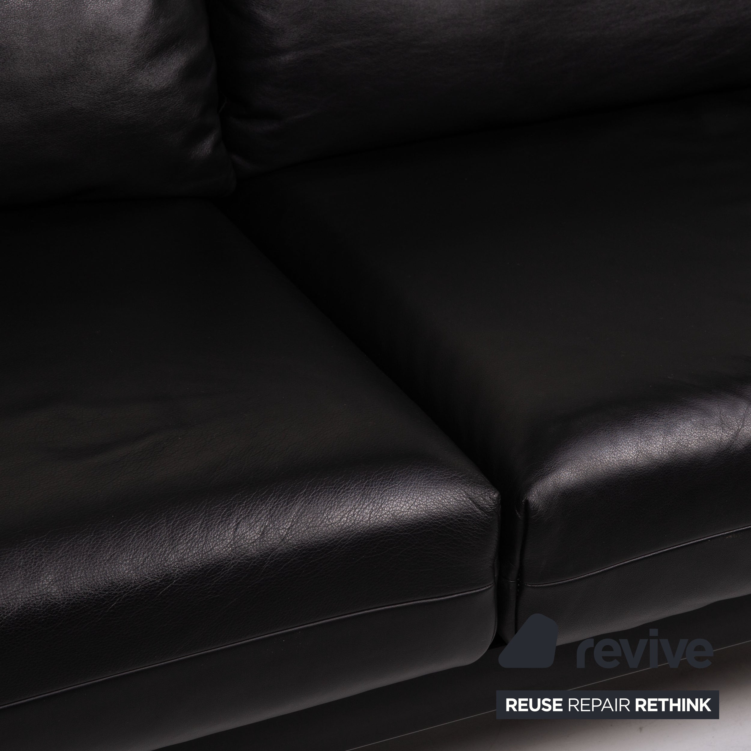 Rolf Benz Plura Leder Sofa Schwarz Zweisitzer Couch Funktion Relaxfunktion