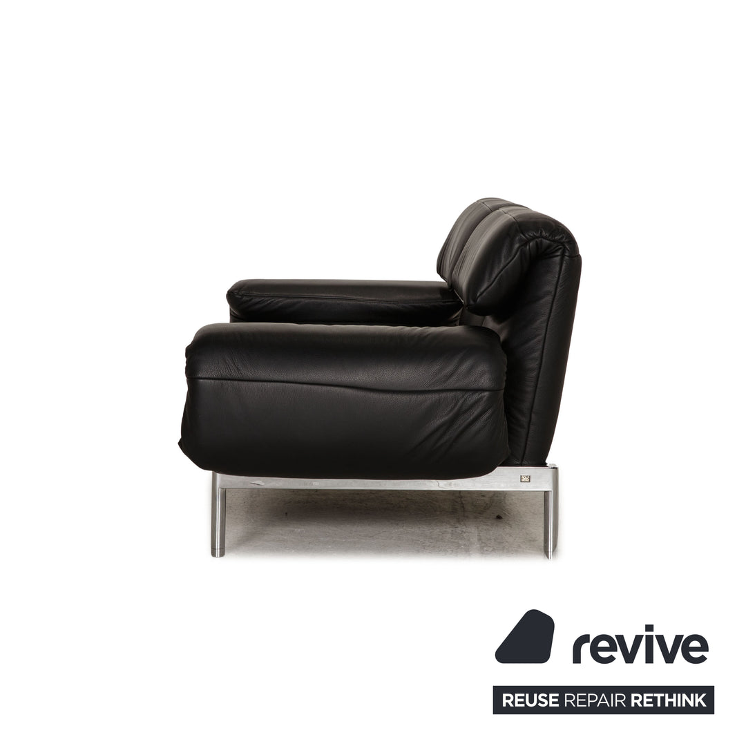 Rolf Benz Plura leather sofa black two-seater couch function relaxation function