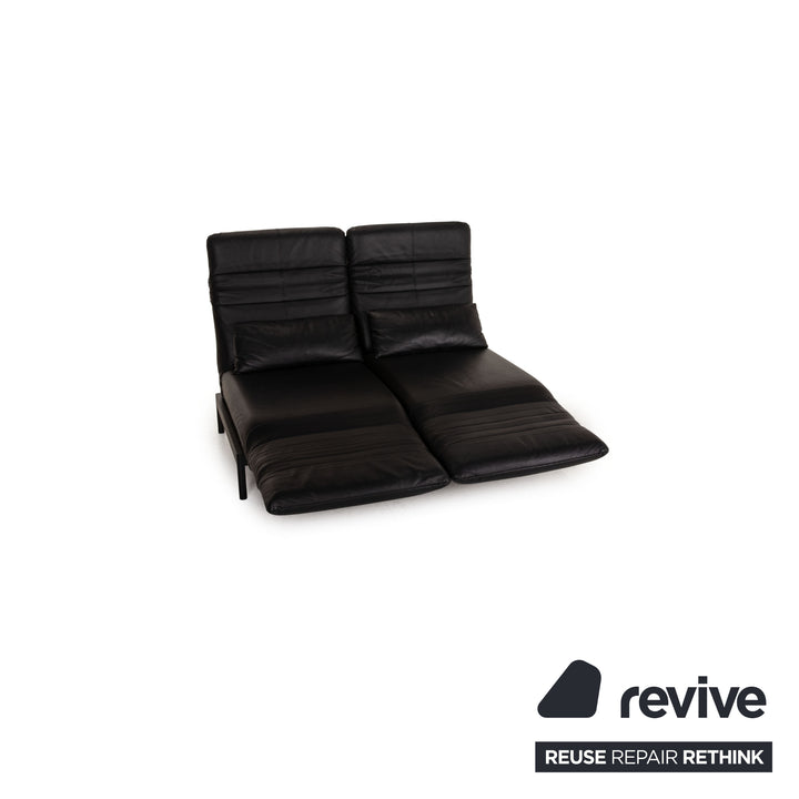 Rolf Benz Plura leather sofa black two-seater couch function