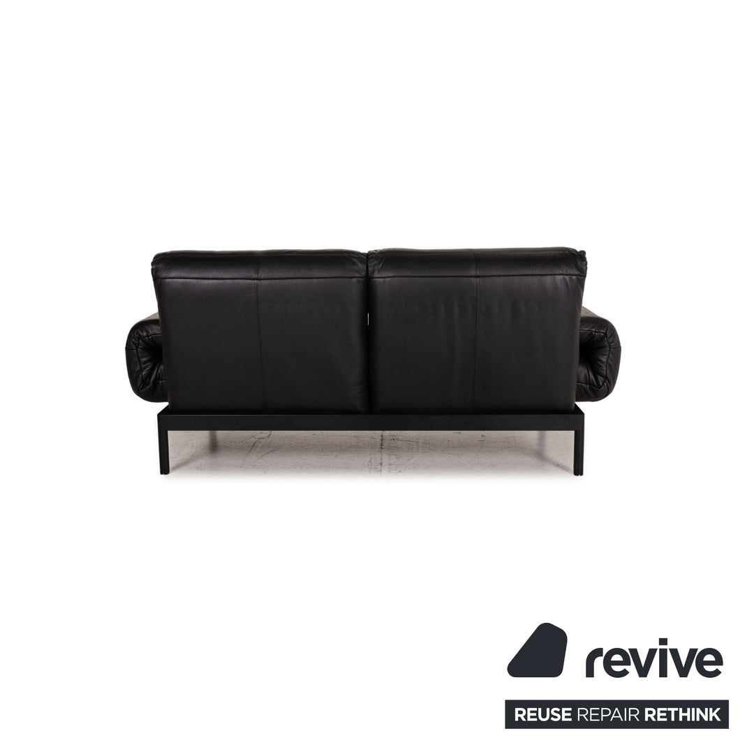 Rolf Benz Plura leather sofa black two-seater couch function