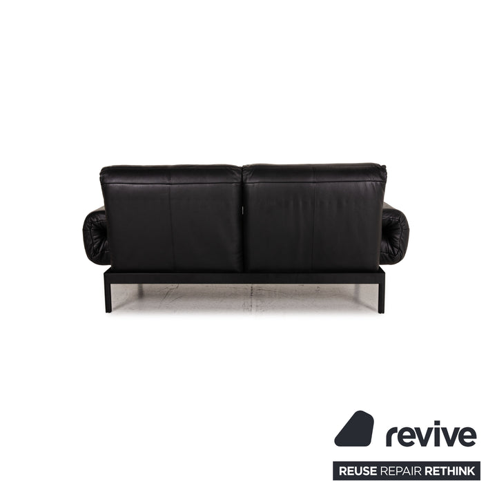 Rolf Benz Plura leather sofa black two-seater couch function