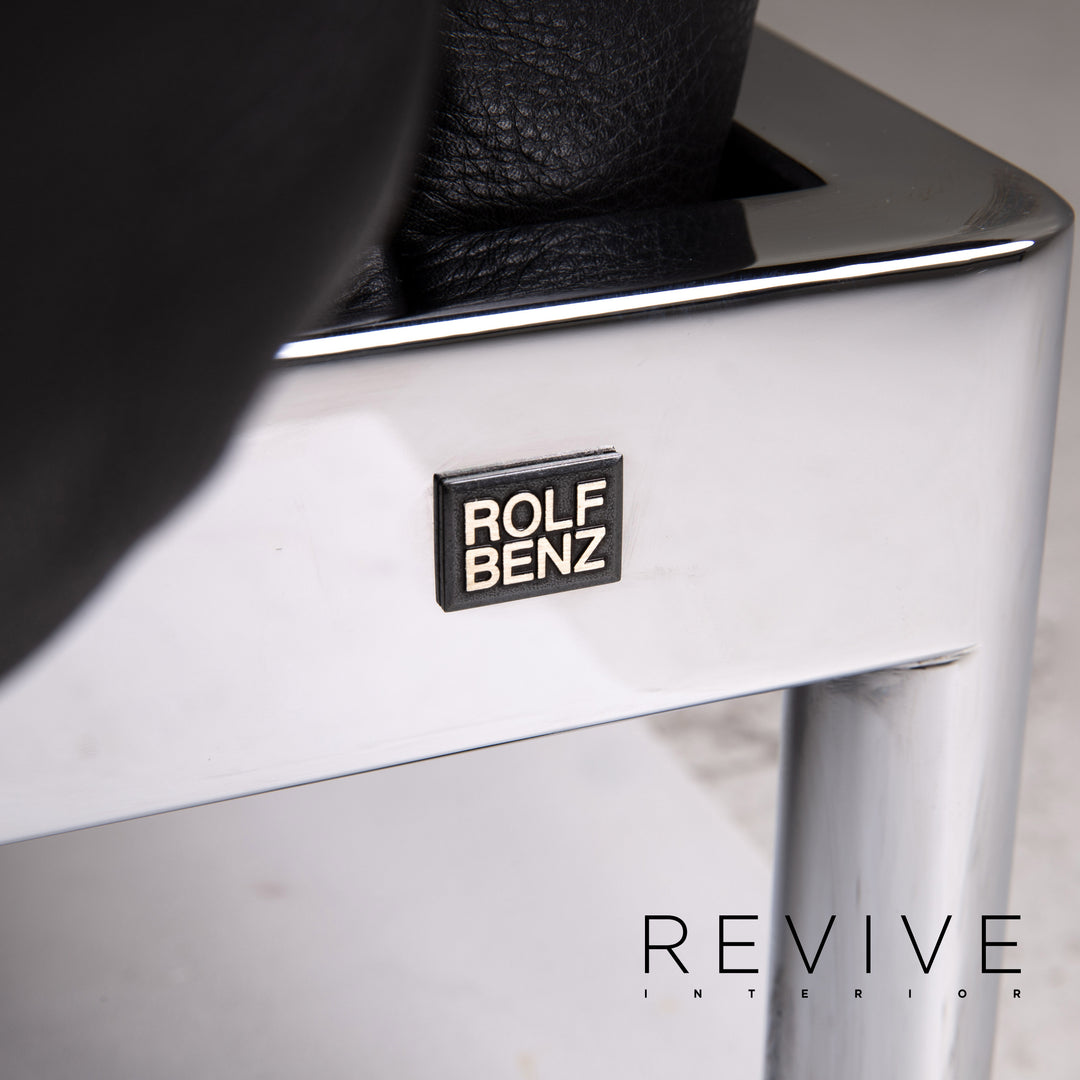 Rolf Benz Plura leather sofa black two-seater function relax function couch #14491