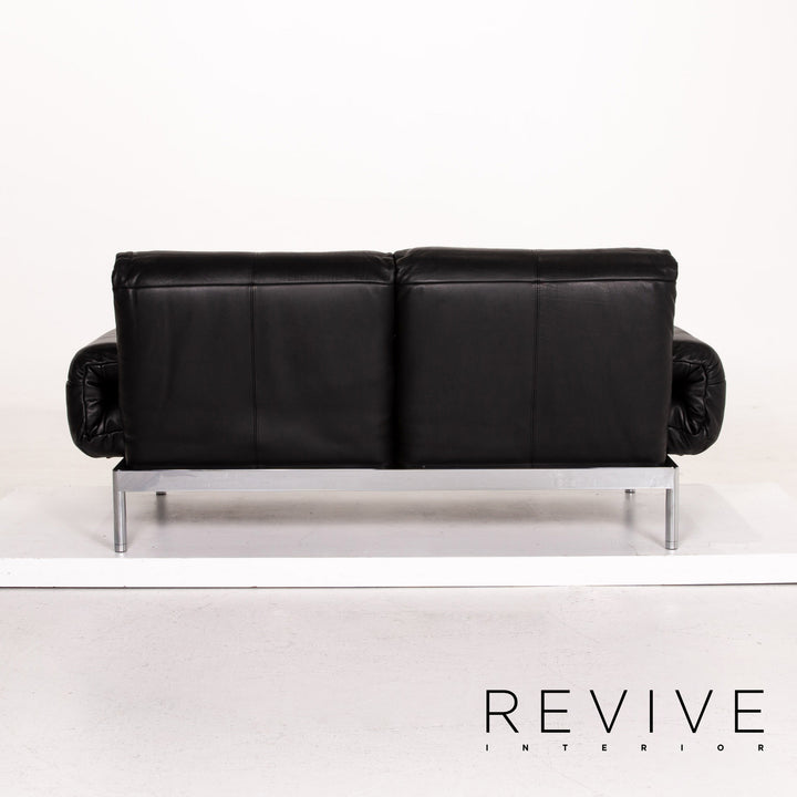 Rolf Benz Plura leather sofa black two-seater function relax function couch #14491