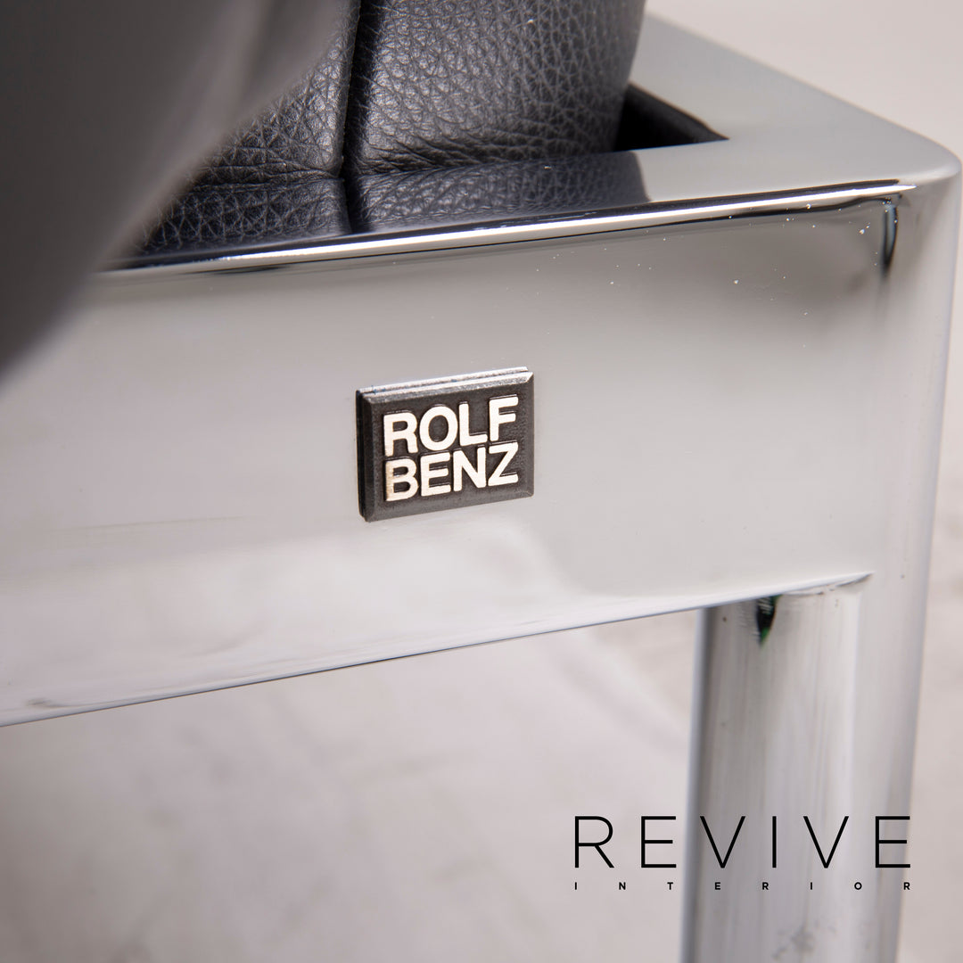 Rolf Benz Plura leather sofa black two-seater function relax function couch #15166