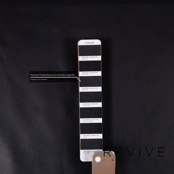 Rolf Benz Plura leather sofa black two-seater function relax function couch #15166