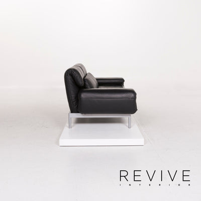 Rolf Benz Plura Leder Sofa Schwarz Zweisitzer Relaxfunktion Funktion Couch #12200