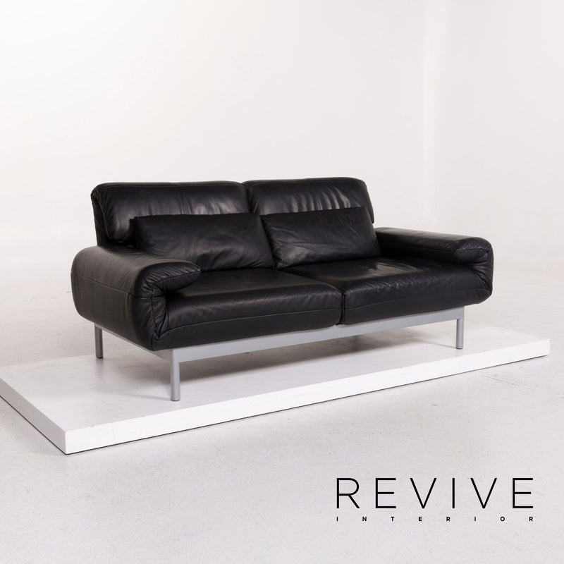 Rolf Benz Plura Leder Sofa Schwarz Zweisitzer Relaxfunktion Funktion Couch 
