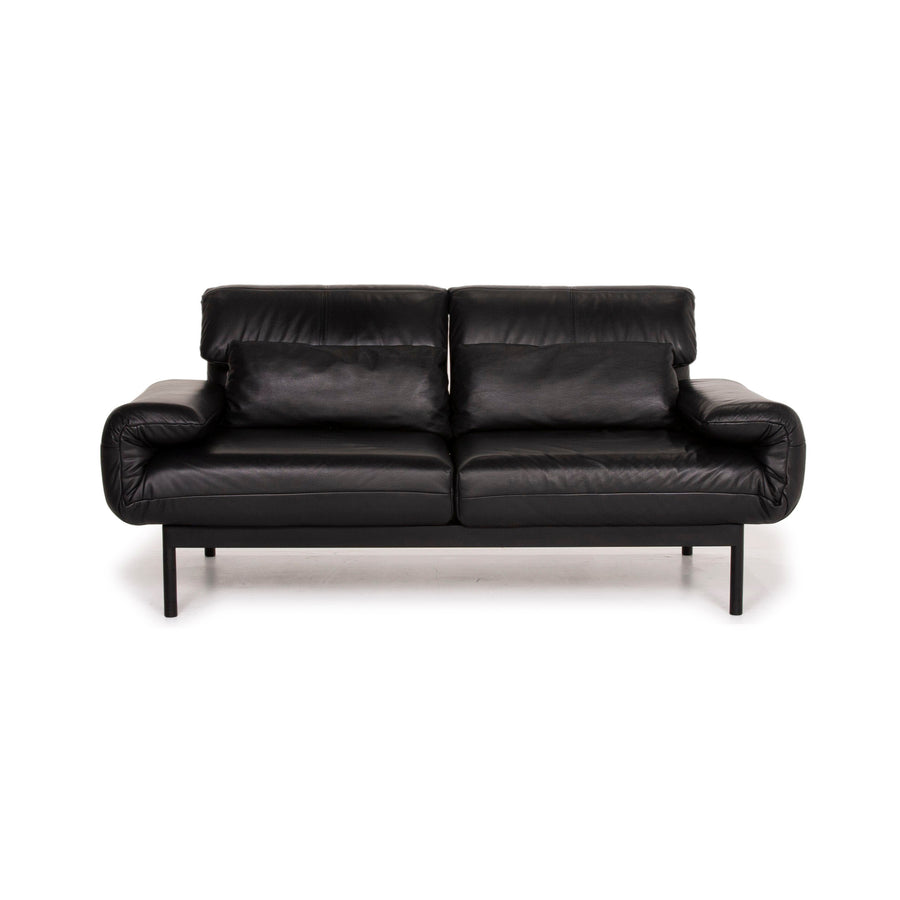 Rolf Benz Plura leather sofa black two-seater relax function sleep function function #15273