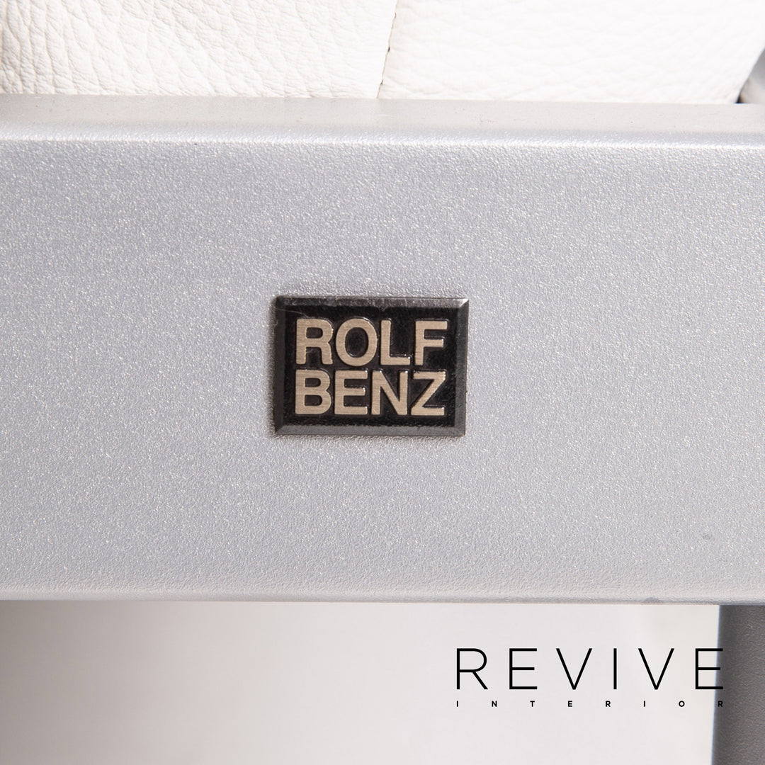 Rolf Benz Plura leather sofa white two-seater function relax function couch #14869