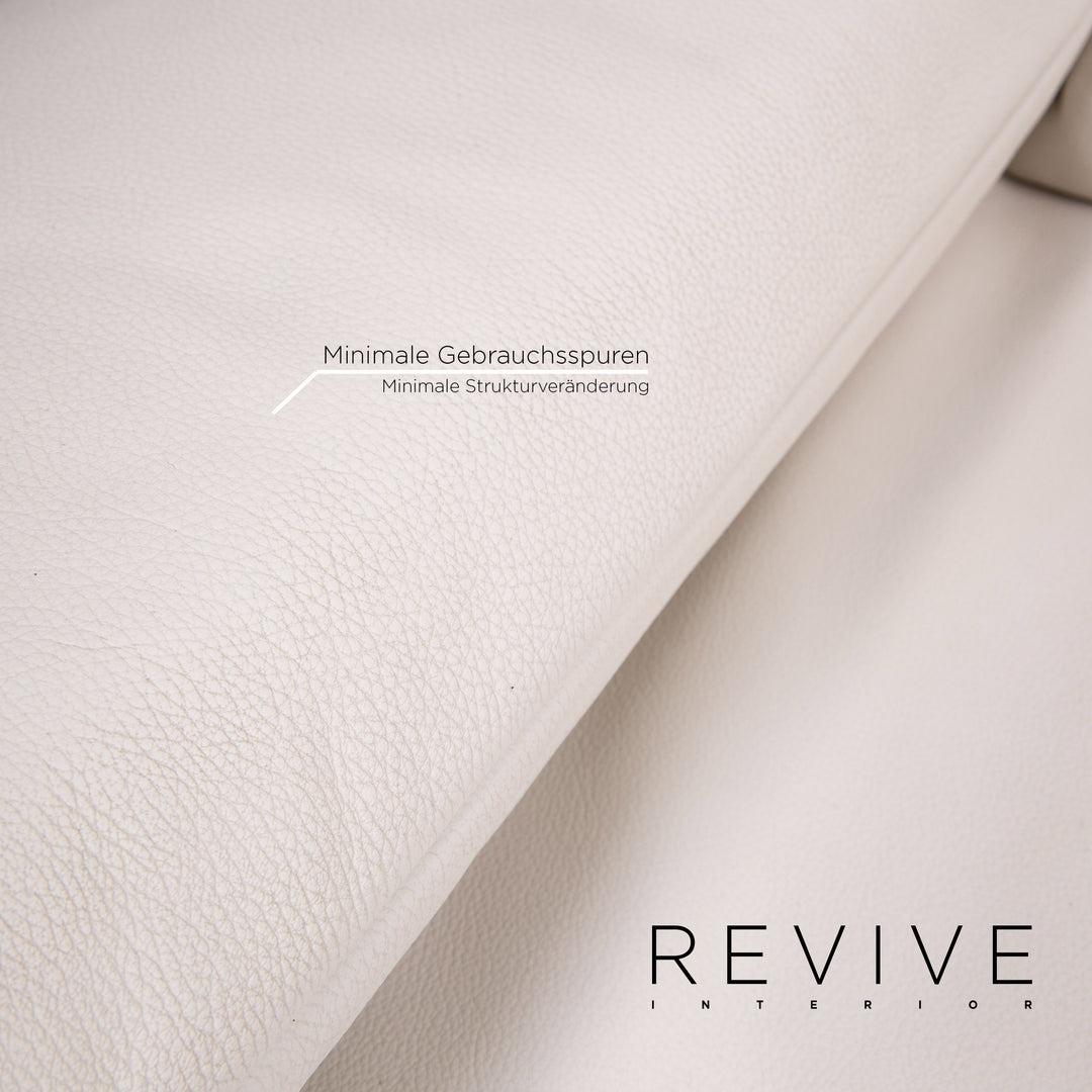 Rolf Benz Plura leather sofa white two-seater function relax function couch #14869