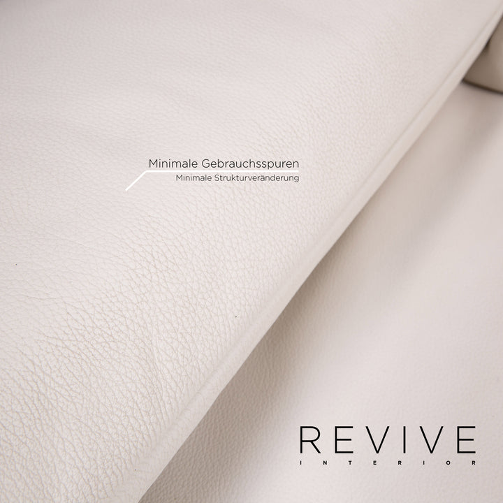 Rolf Benz Plura leather sofa white two-seater function relax function couch #14869