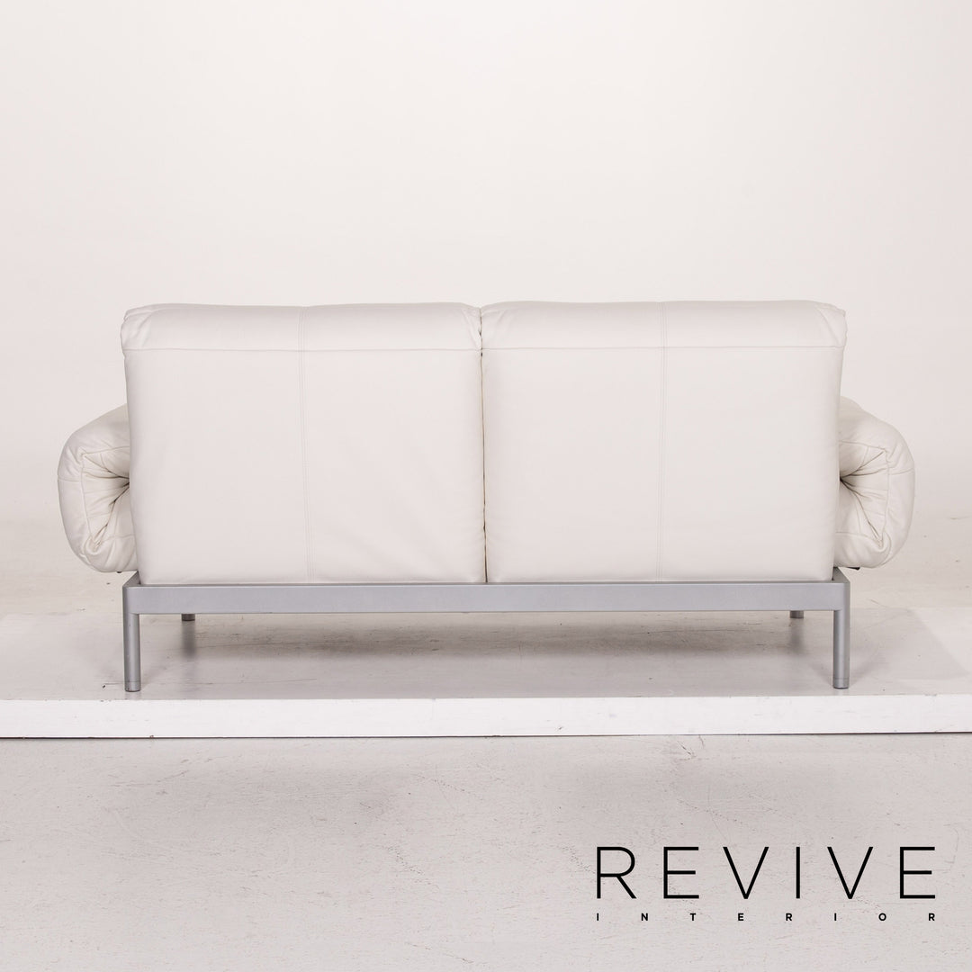 Rolf Benz Plura leather sofa white two-seater function relax function couch #14869